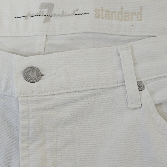 7 for All Mankind Jeans Womens 40 White Standard Stretch Denim Straight Leg - Picture 4 of 11